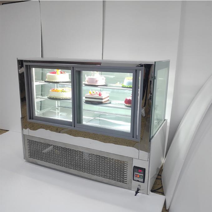 congelador de refrigerador comercial de la torta de cristal de la capa doble 650W 1