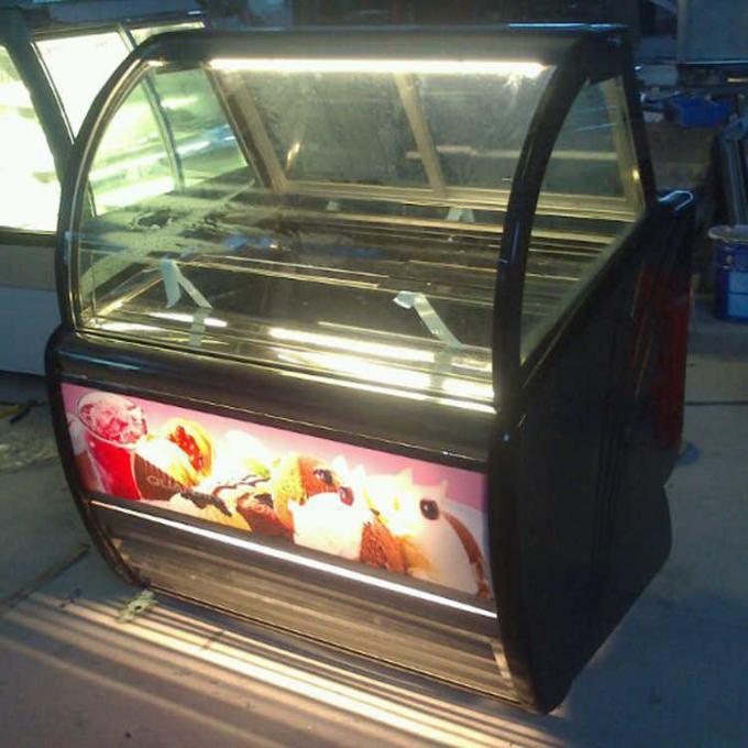 congelador de la exhibición del helado de la refrigeración por aire del 1.2m para el servicio del uno mismo 0
