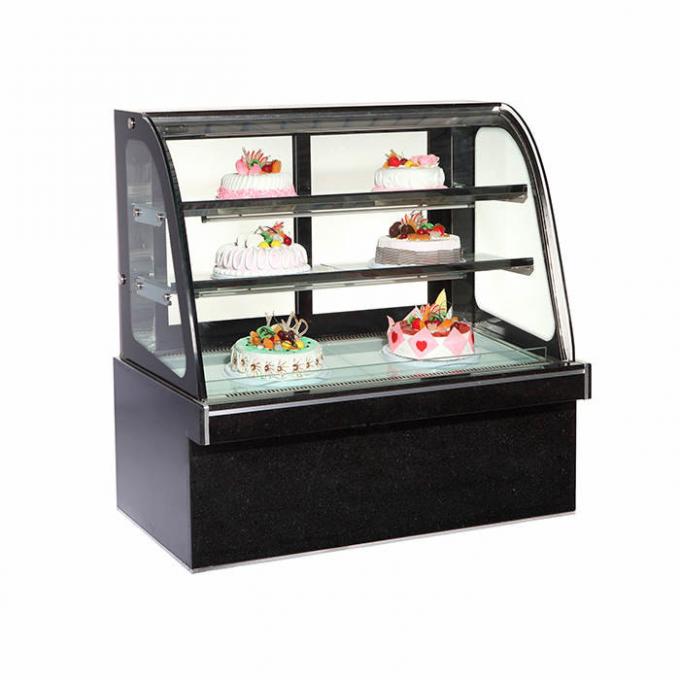 Refrigerador de la exhibición de la panadería de Front Curved Glass 1500*760*1250m m 0