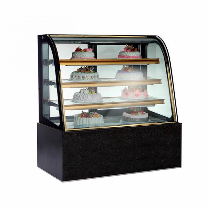 Refrigerador de la exhibición de la panadería de Front Curved Glass 1500*760*1250m m 1