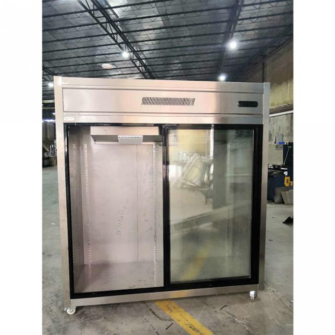 Congelador de refrigerador comercial de cristal de la puerta de desplazamiento 900W 1300L 2