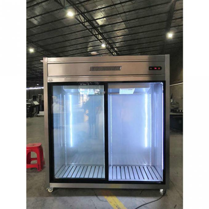 Congelador de refrigerador comercial de cristal de la puerta de desplazamiento 900W 1300L 1