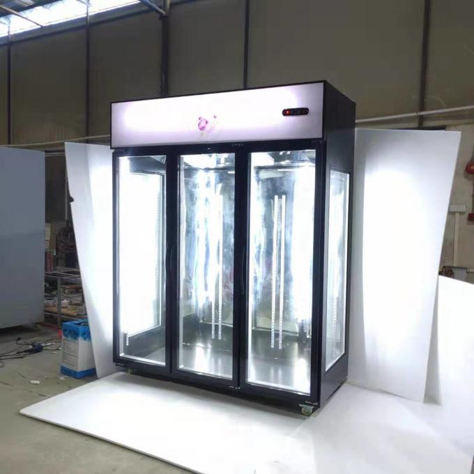 3 refrigerador comercial de encargo de cristal de la puerta 600W 0