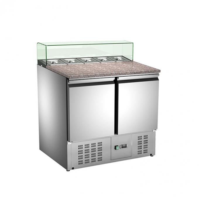 Equipo de refrigeración comercial del refrigerador de la tabla de la preparación de la pizza de R134A 0