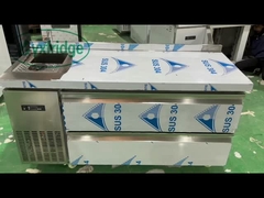 Comercial 2 cajones mesa de trabajo de la cocina acero inoxidable Refrigerado 1.5M mesa de trabajo