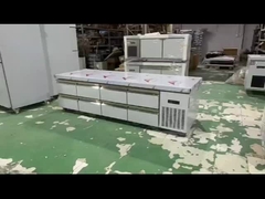 Mesa de mostrador comercial de 8 cajones, debajo del mostrador, banco de trabajo de cocina, refrigerador