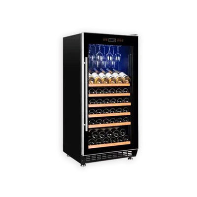 Refrigerador comercial de iluminación azul de la exhibición del vino de la zona 188L uno