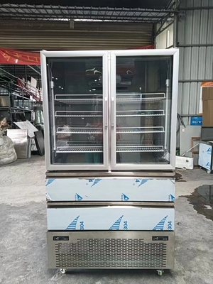 Refrigerador vertical 2 Puerta de vidrio para congelador 2 cajones para refrigerador para cocina con 110V/60Hz