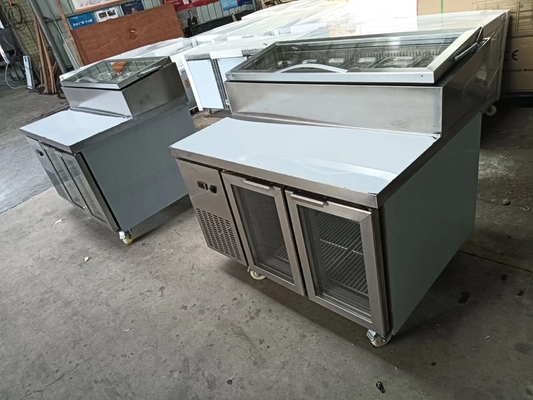 Bajo el mostrador mesa de ensalada Commercial de refrigeración mesa de preparación de pizza / sándwich