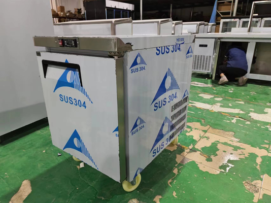 Mesa de contador de estilo americano de acero inoxidable de una puerta bajo el contador 110V/60Hz