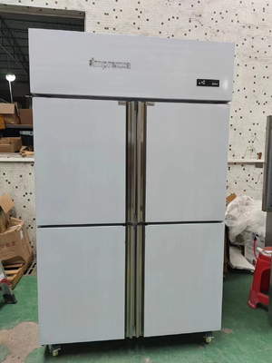 Refrigerador vertical comercial para el ventilador de cocina Sistema de enfriamiento Refrigerador de acero inoxidable