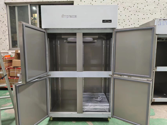 Refrigerador vertical comercial para el ventilador de cocina Sistema de enfriamiento Refrigerador de acero inoxidable