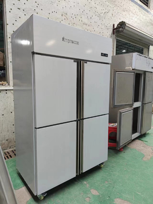 Refrigerador vertical comercial para el ventilador de cocina Sistema de enfriamiento Refrigerador de acero inoxidable