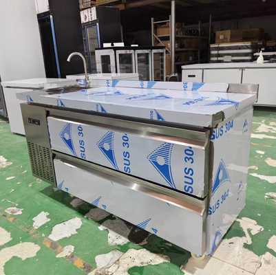 Refrigerador comercial de 60" bajo el mostrador de la nevera w/ 2 cajones 115v 304 plata