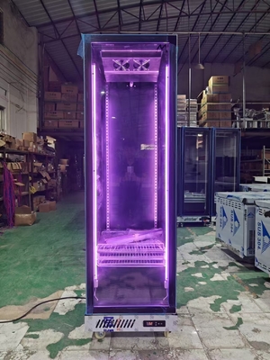 Refrigerador comercial vertical con pantalla de bebidas Refrigerador con puerta de vidrio