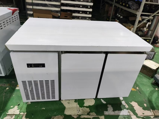 1.2M Commercial bajo el mostrador chiller Refrigerador Banco de trabajo para la cocina Guangzhou fábrica de acero inoxidable Mesa de trabajo