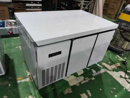 1.2M Commercial bajo el mostrador chiller Refrigerador Banco de trabajo para la cocina Guangzhou fábrica de acero inoxidable Mesa de trabajo