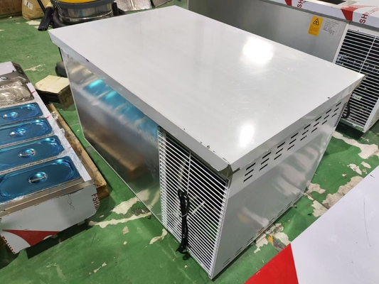 1.2M Commercial bajo el mostrador chiller Refrigerador Banco de trabajo para la cocina Guangzhou fábrica de acero inoxidable Mesa de trabajo