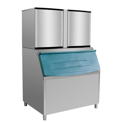 Guangzhou fabrica 500kg a 1000kg máquina de fabricación de cubos de hielo comercial con refrigeración por ventilador CE para la planta de hielo y el club