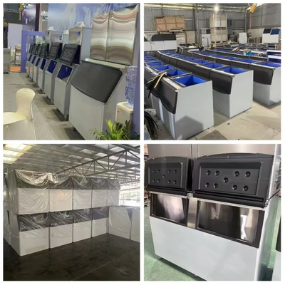 Máquina para hacer hielo comercial de alta producción con certificación CE de 500 kg a 1000 kg con contenedor de hielo para la planta de hielo