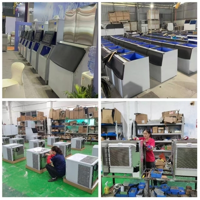 Máquina de hielo comercial de 100 ~ 500 kg con refrigeración por ventilador CE para restaurantes y cafeterías