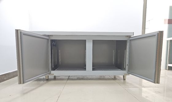 1.8M Refrigerador bajo el mostrador Refrigerador comercial Mesa de trabajo para cocina de acero inoxidable