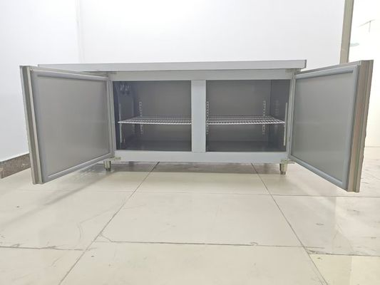 1.8M Refrigerador bajo el mostrador Refrigerador comercial Mesa de trabajo para cocina de acero inoxidable