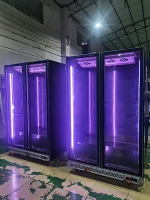 Refrigerador comercial vertical refrigerios de bebidas refrigerios de pantalla con puerta de vidrio