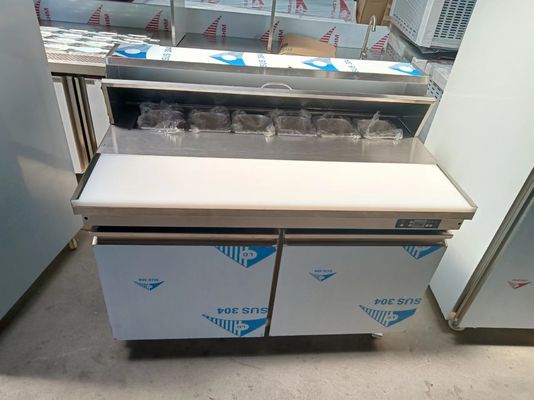 Refrigerador de ensalada y sándwich de tipo americano Equipo de cocina de acero inoxidable