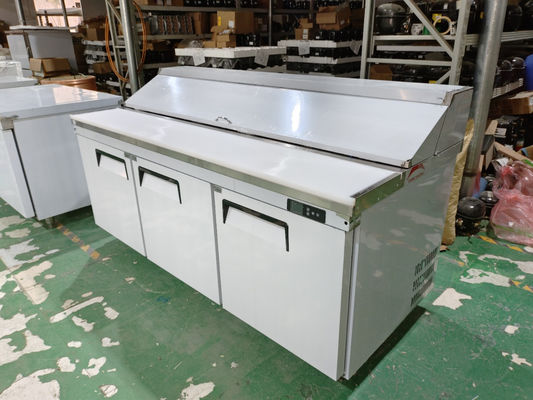 Refrigerador de ensalada y sándwich de tipo americano Equipo de cocina de acero inoxidable