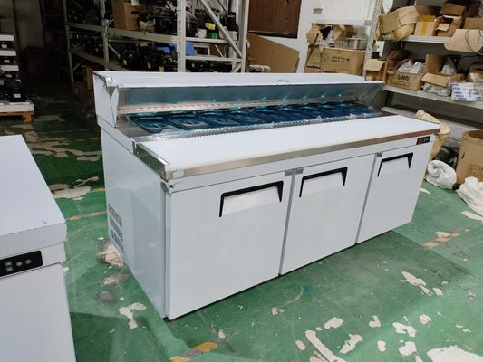 Refrigerador de ensalada y sándwich de tipo americano Equipo de cocina de acero inoxidable