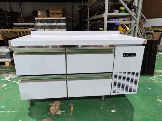 Comerciantes cajones Contador 4 cajones en la parte superior debajo del mostrador Refrigerador de mesa de trabajo de cocina