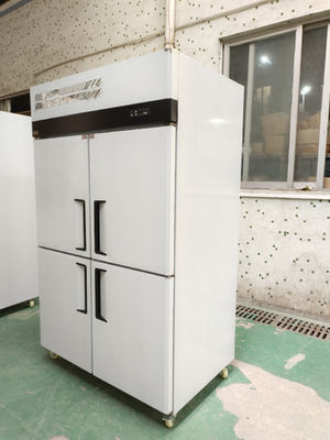 Congelador vertical comercial de 4 puertas de acero inoxidable Congelador de panadería con bandejas