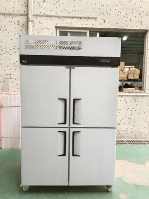Congelador vertical comercial de 4 puertas de acero inoxidable Congelador de panadería con bandejas