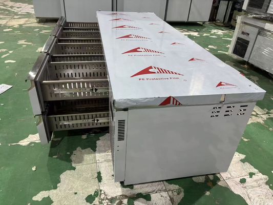 Mesa de mostrador comercial de 8 cajones, debajo del mostrador, banco de trabajo de cocina, refrigerador