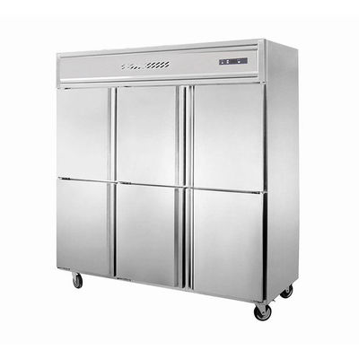 Refrigeración por aire del indicador digital del LED congelador vertical de 6 puertas