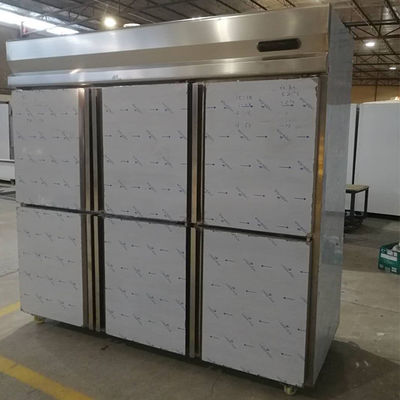 congelador de refrigerador de acero inoxidable comercial de la puerta 880W 6