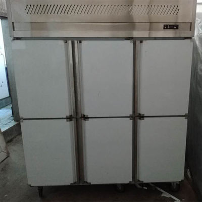 congelador de refrigerador de acero inoxidable comercial de la puerta 880W 6