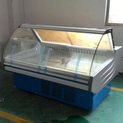 El LED que encendía los 5ft curvó el caso de cristal de la tienda de delicatessen para la exhibición