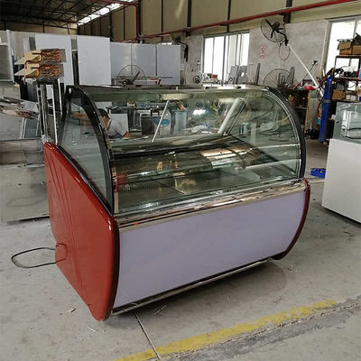 congelador de la exhibición del helado de la refrigeración por aire del 1.2m para el servicio del uno mismo