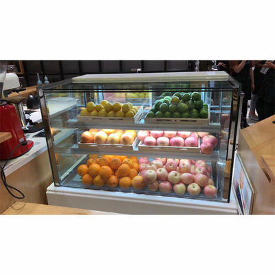 Refrigerador de mármol de cristal de la exhibición de la panadería del CE del final de tres capas