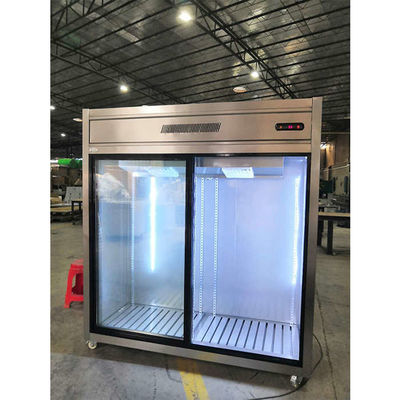 Congelador de refrigerador comercial de cristal de la puerta de desplazamiento 900W 1300L