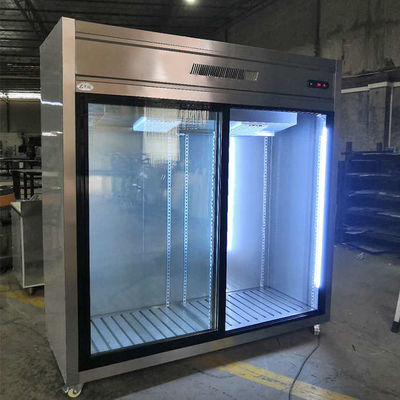 Congelador de refrigerador comercial de cristal de la puerta de desplazamiento 900W 1300L