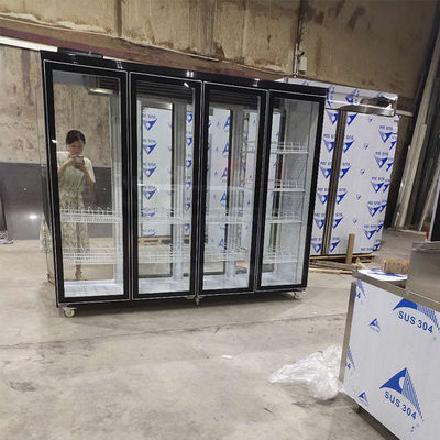 alcance 2500L en el refrigerador de cristal de la puerta del refrigerador 4 para el colmado