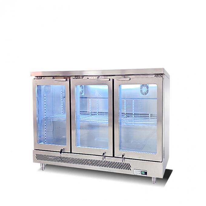 enfriamiento comercial de la fan del congelador de refrigerador de la puerta de cristal triple 220W 220V 50Hz 1