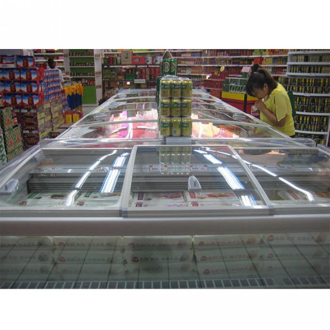 Refrigerador profundo comercial abierto superior para la comida congelada de la exhibición 0