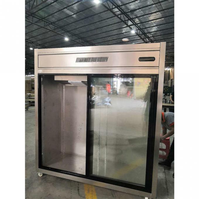 Congelador de refrigerador comercial de cristal de la puerta de desplazamiento 900W 1300L 0