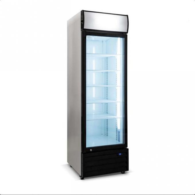 Fan que refresca el refrigerador de cristal comercial de la exhibición del colmado de los refrigeradores 360L de la puerta 0