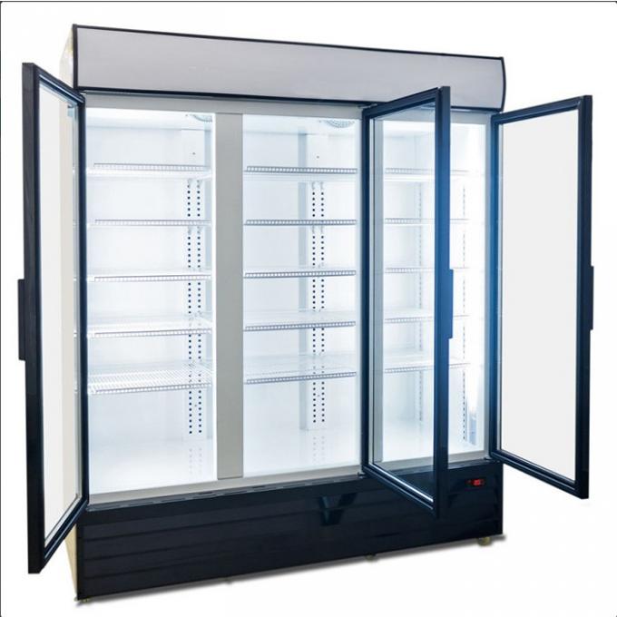 Refrigerador de cristal de la barra de la puerta de la puerta de ROHS CFC del montante de cristal comercial libre de los refrigeradores 1500L 0