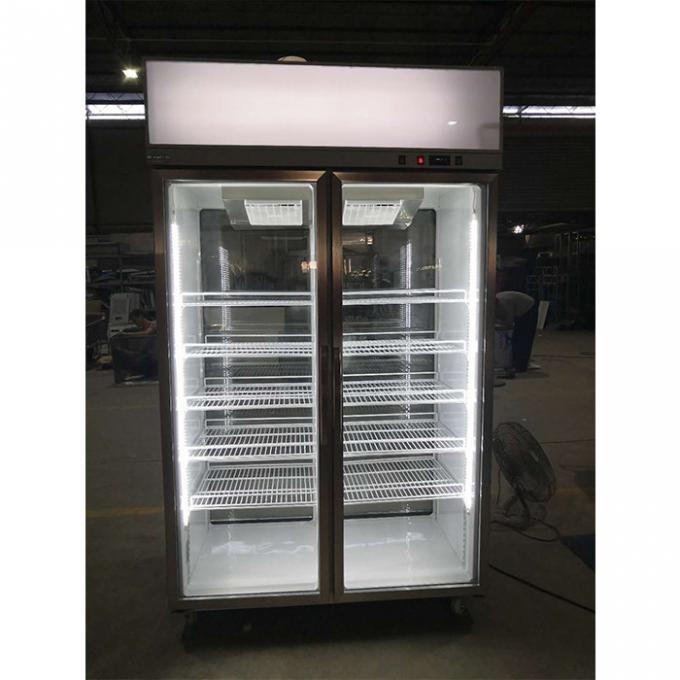 Refrigerador de cristal comercial de la exhibición de la barra de los refrigeradores de la puerta de R134A 1000L 0